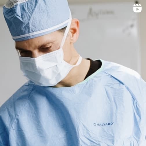 Surgeon wearing an OR outfit