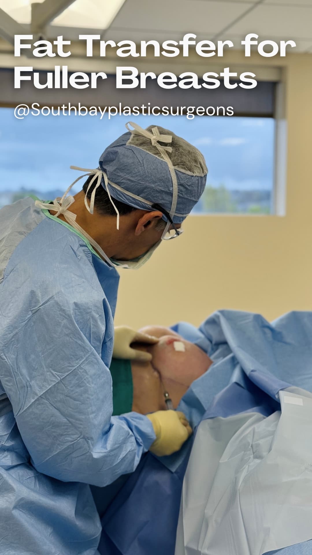 Surgeon augementing breast shape
