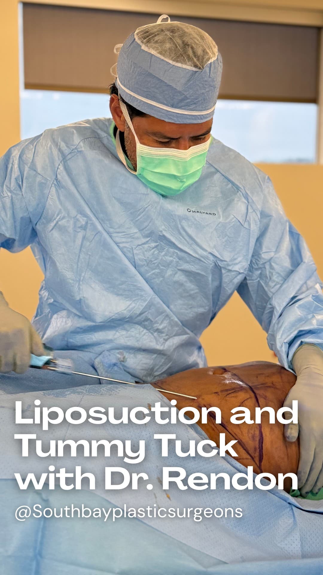 Surgeon sucking fat