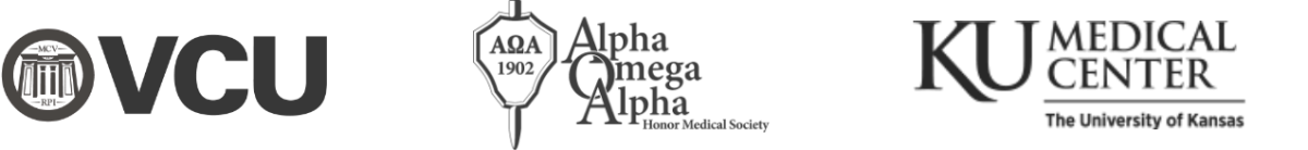 VCU, Alpha Omega Alpha Honor Medical Society and The University of Kansas Medical Center Logos