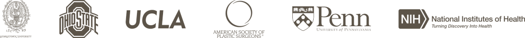 Georgetown University, Ohio State, UCLA, American Society of Plastic Surgeons, University of Pennsylvania, and National Institutes of Health Logos