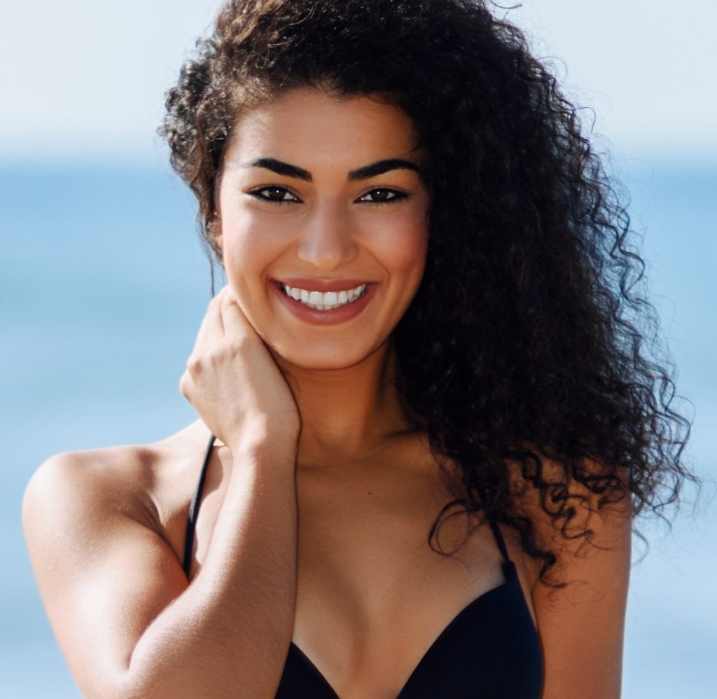 female model smiling