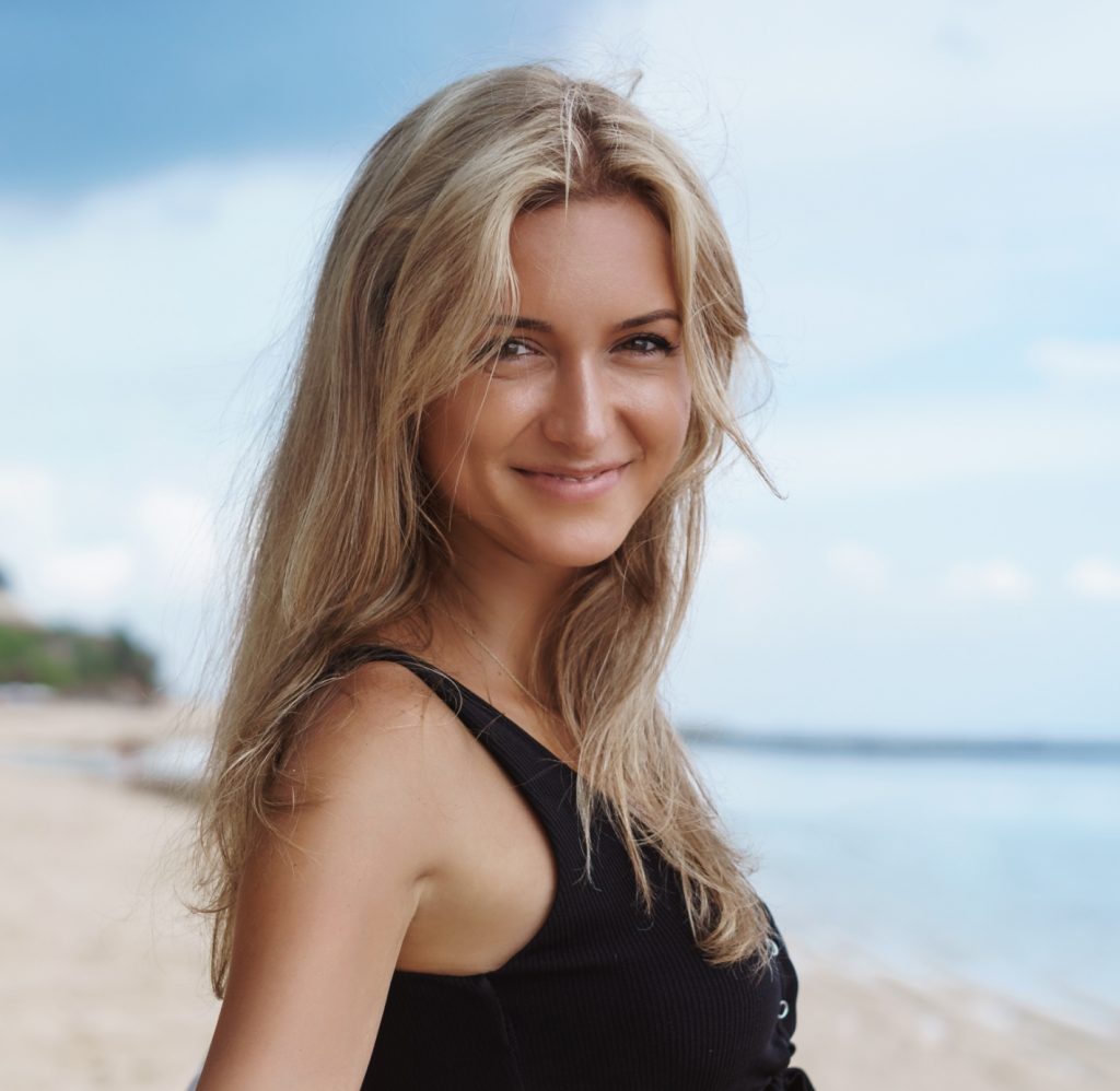 female model smiling