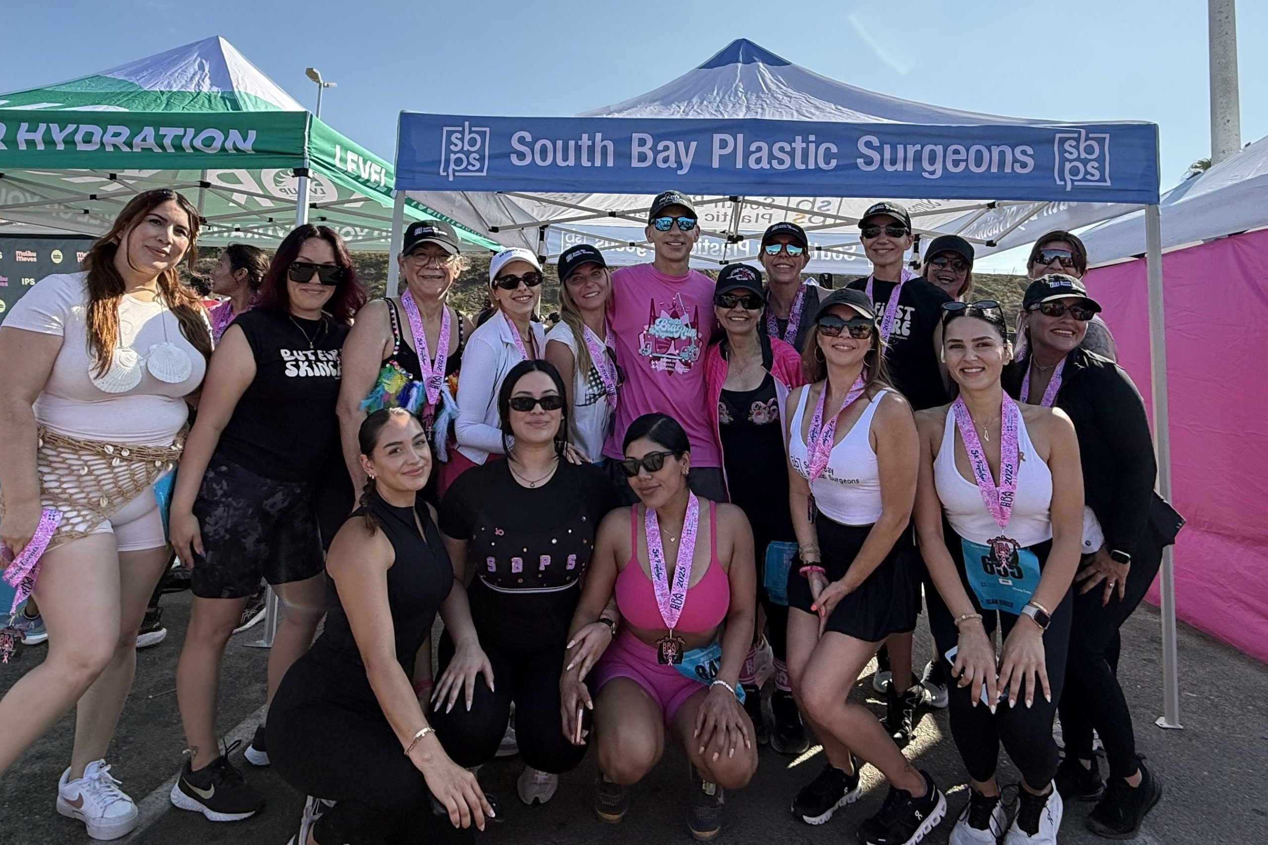 South Bay Plastic Surgeons team supporting Evelyn's BFF at the annual BRA Run