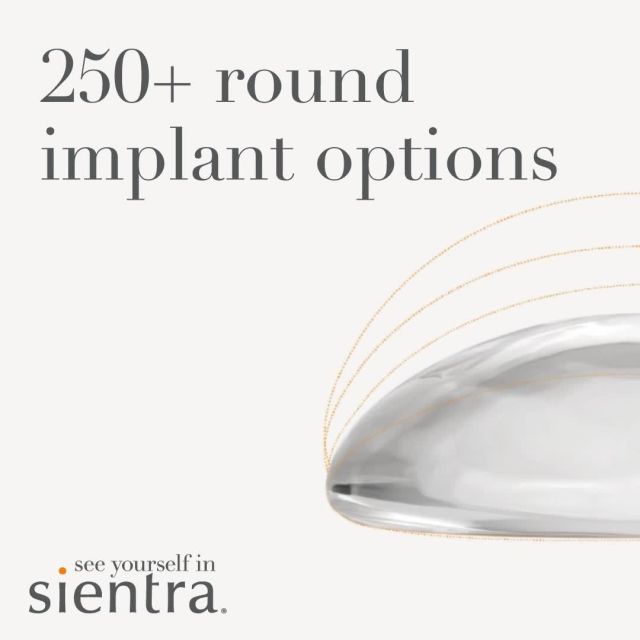 Round breast implants are the most commonly used implant type in the U.S. They offer more lift and fullness overall, especially in the upper portion of the breast. With over 250 round implant options, you can see the shape you've always wanted with Sientra®. Learn more about your breast augmentation options by scheduling your consultation today!⁠
_⁠
The patient/stories highlighted here are only examples of patient results. Individual results may vary and cannot be guaranteed. Read more about Sientra’s product safety information https://sientra.com/commitment-to-safety/⁠
_⁠
#SeeYourselfInSientra #BreastAugmentation #Sientra #SientraSocial @sientrainc⁠